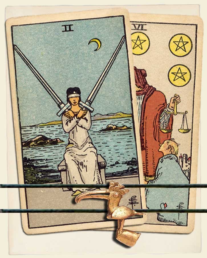 Facing a tough decision? Learn what Two of Swords and Six of Pentacles mean together.