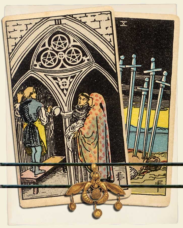 Three of Pentacles and 10 of Swords Together: What to Expect From This Tarot Combination