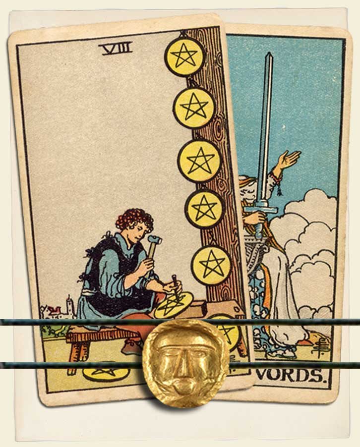 The Emperor and Queen of Swords Eight of Pentacles: How to Understand This Tarot Combo?