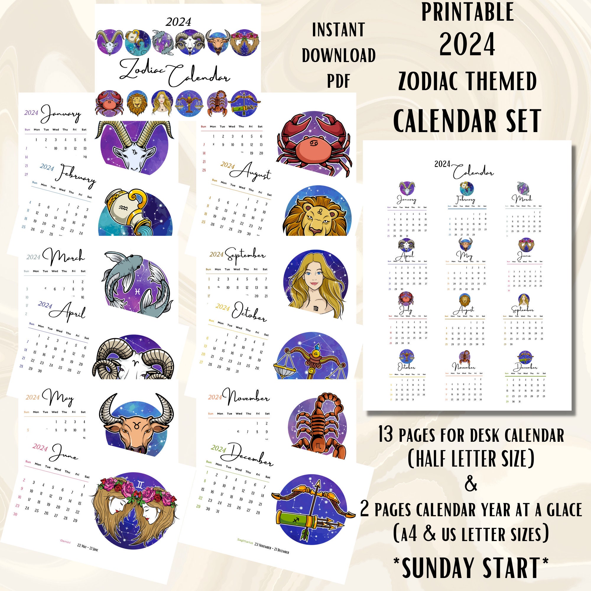 astrology calendar 2024 pdf free download: find the best printable for your zodiac sign!